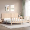 Cadre de lit sans matelas bois massif de pin 