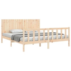 Cadre de lit sans matelas bois massif de pin 