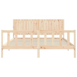 Cadre de lit sans matelas bois massif de pin 