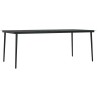 Table à dîner de jardin Noir 200x100x74 cm Acier et verre 