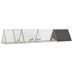 Clapier Anthracite 403,5x80,5x71 cm Acier galvanisé 