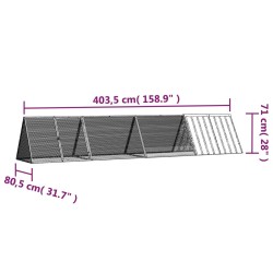 Clapier Anthracite 403,5x80,5x71 cm Acier galvanisé 