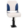 Ensemble de sièges de bateau pliables 4 pcs bleu et blanc 
