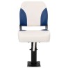 Ensemble de sièges de bateau pliables 4 pcs bleu et blanc 