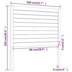 Tête de lit Marron miel 106x4x100 cm Bois massif de pin 