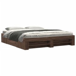 Cadre de lit sans matelas chêne marron 180x200 cm 