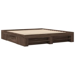 Cadre de lit sans matelas chêne marron 180x200 cm 