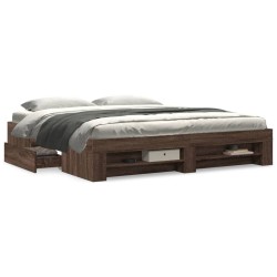 Cadre de lit sans matelas chêne marron 180x200 cm 