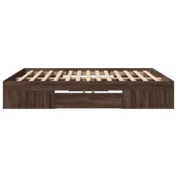 Cadre de lit sans matelas chêne marron 180x200 cm 