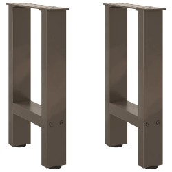 Pieds de table basse en acier naturel 2 pièces 28 x (42-43) cm Acier 