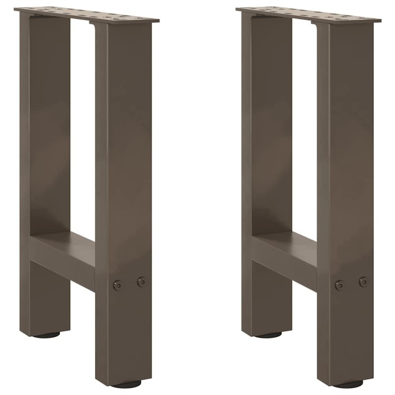 Pieds de table basse en acier naturel 2 pièces 28 x (42-43) cm Acier 