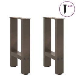 Pieds de table basse en acier naturel 2 pièces 28 x (42-43) cm Acier 