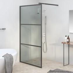 Paroi de douche 100x195 cm Verre ESG foncé Noir 