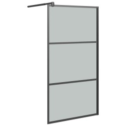Paroi de douche 100x195 cm Verre ESG foncé Noir 