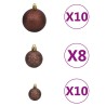 Set de boules de Noël avec pic et 300 LED 120pcs Doré et bronze 
