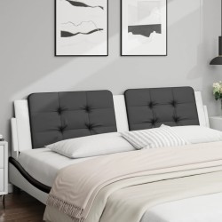 Coussin de tête de lit noir et blanc 200 cm similicuir 