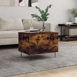 Table basse Chêne fumé 60x44,5x45 cm Bois d'ingénierie 