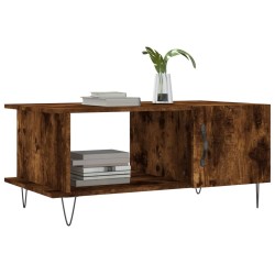 Table basse chêne fumé 90x50x40 cm bois d'ingénierie 