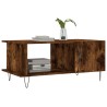 Table basse chêne fumé 90x50x40 cm bois d'ingénierie 