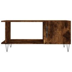 Table basse chêne fumé 90x50x40 cm bois d'ingénierie 
