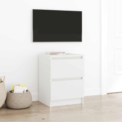 Meuble TV blanc 40x35x54 cm bois d'ingénierie 