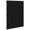Tête de lit murale Noir 82,5x3x110 cm Bois massif de pin 
