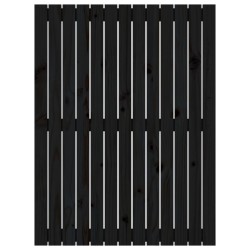 Tête de lit murale Noir 82,5x3x110 cm Bois massif de pin 
