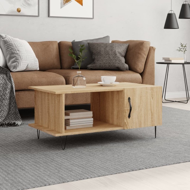 Table basse chêne sonoma 90x50x40 cm bois d'ingénierie Table basse chêne sonoma 90x50x40 cm bois d'ingénierie