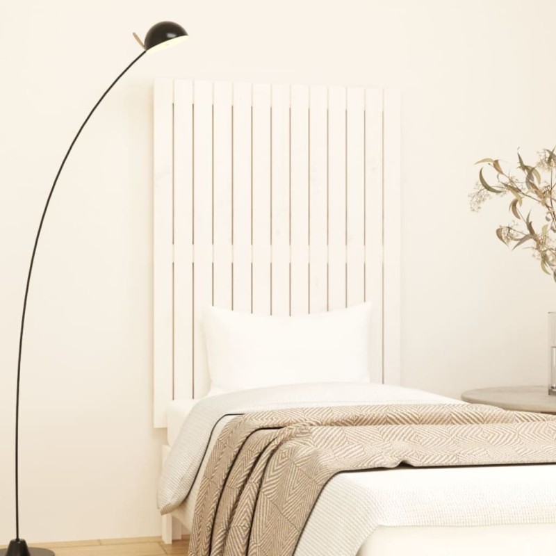 Tête de lit murale Blanc 82,5x3x110 cm Bois massif de pin Tête de lit murale Blanc 82,5x3x110 cm Bois massif de pin