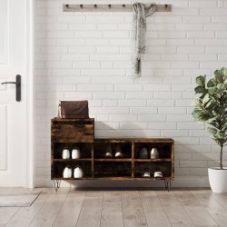 Armoire à chaussures Chêne fumé 102x36x60 cm Bois d'ingénierie 