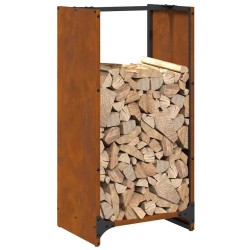 Étagère à bois 40x30x80 cm acier résistant aux intempéries 