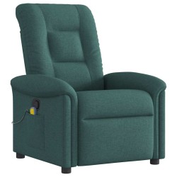 Fauteuil de massage inclinable Vert foncé Tissu 