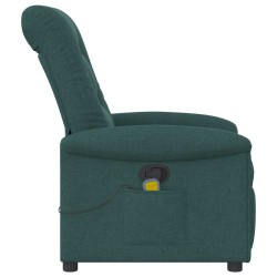 Fauteuil de massage inclinable Vert foncé Tissu 