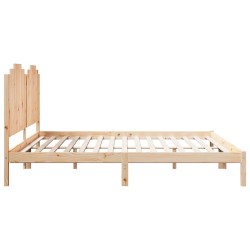 Cadre de lit extra long sans matelas 200x220 cm bois massif 