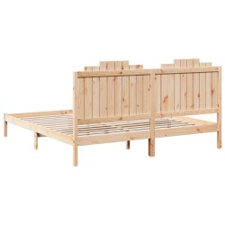 Cadre de lit extra long sans matelas 200x220 cm bois massif 