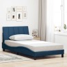 Cadre de lit sans matelas bleu 100x200 cm tissu 