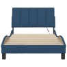 Cadre de lit sans matelas bleu 100x200 cm tissu 