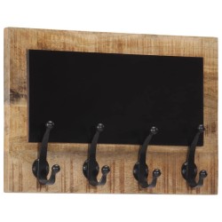 Porte-manteaux muraux et 4 crochets 2 pcs bois manguier massif 