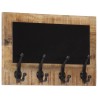 Porte-manteaux muraux et 4 crochets 2 pcs bois manguier massif 