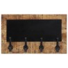 Porte-manteaux muraux et 4 crochets 2 pcs bois manguier massif 