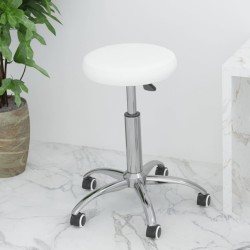 Chaise de bureau pivotante Blanc Similicuir 