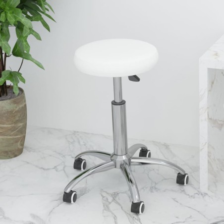 Chaise de bureau pivotante Blanc Similicuir 