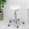 Chaise de bureau pivotante Blanc Similicuir 