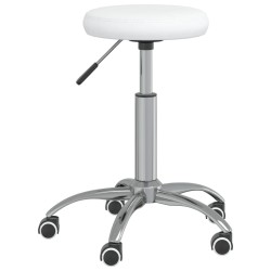 Chaise de bureau pivotante Blanc Similicuir 