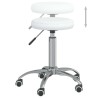 Chaise de bureau pivotante Blanc Similicuir 