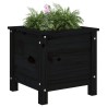 Jardinière noir 40x40x39 cm bois massif de pin 