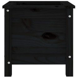 Jardinière noir 40x40x39 cm bois massif de pin 