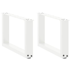 Pieds de table basse en U, 2 pièces, blanc, 50 x (30-31) cm, acier 