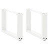 Pieds de table basse en U, 2 pièces, blanc, 50 x (30-31) cm, acier 