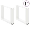 Pieds de table basse en U, 2 pièces, blanc, 50 x (30-31) cm, acier 